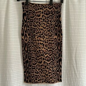 BCBGMaxAzria Leopard Print Bandage Skirt